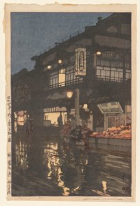 Kagurazaka Street efter en natregn af Yoshida Hiroshi