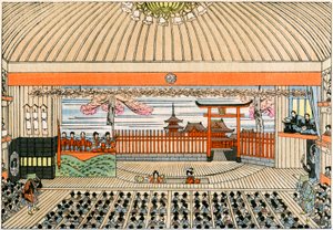 Traditionelt japansk teater: scenen i Kaboukiza, Tokyos hovedteater, med dens roterende platform af Yoshimune Arai