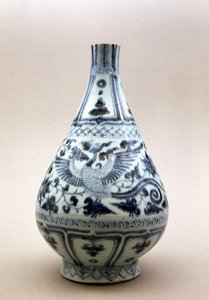 Blå og hvid vase, Yuan-dynastiet (1206-1368) (keramik)