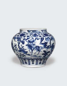 Hvid og blå guan, midten af det 14. århundrede (keramik) af Yuan Dynasty Chinese School