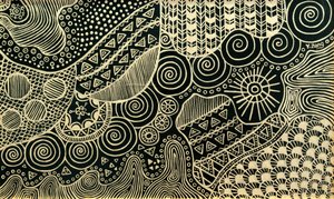 Gold doodle, 2023 (olie på lærred) af Yue Zeng