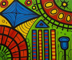 Playground green, 2022 (olie på lærred) af Yue Zeng