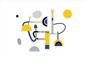 Abstrakt geometrisk komposition, 2017 (vektorillustration) af Yulia Drobova