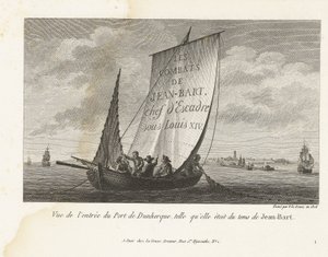 Ingang tot de haven van Duinkerke, ca. 1693-1694 Udsigt over indsejlingen til havnen i Dunkerque, som den var på Jean-Barts tid (titel på objektet) Indsamling af kampene fra Jean-Bart, eskadronchef under Louis XIV (serietitel)