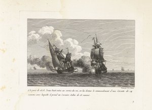 Jan Bart in dienst van de koning van Frankrig, 1678 Ved freden i 1678 trådte Jean-Bart i kongens tjeneste, han fik kommandoen over en 14-kanoners Corvette, med hvilken han tog en 16-kanoners Corsair Saltin (titel på objekt) Samling af kamme