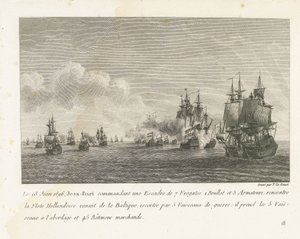 Treffen Tissen Een Vloot Onder Jan Bart i en Hollandse Vloot, 1696 Den 18. juni 1696 møder Jean-Bart en ESADDD af 7 fregatter (...) Holland Flote, der kommer fra Østersøen (titel på objekt) Samling af kamp af Jean-Bart, chef for ESC