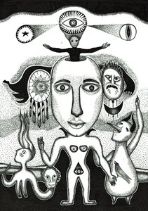 Ritual, 2018 (blæktegning på papir)
