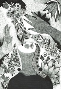 Soul Flowers, 2019 (blæktegning på papir)
