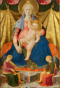 Madonna of Humility with Two Musician Angels, c. 1450dani af Zanobi Strozzi