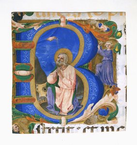 Kong David i bøn i en indledende B, ca. 1450.