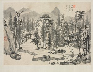 Landskabsalbum i forskellige stilarter: Landskab efter Wu Zhen