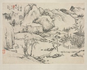 Landskabsalbum i forskellige stilarter: Scenery of Mt. Changbai efter Huang Gongwang