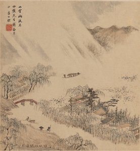 Flodlandskab, formentlig 1666 af Zha Shibiao