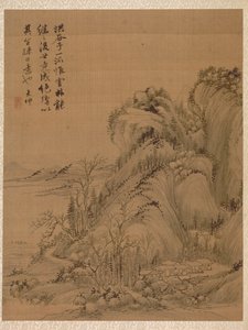 Landskab i stil med Ching Hao, 1775.