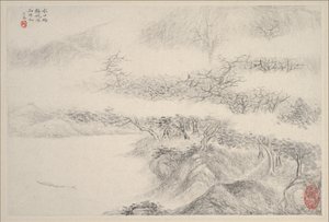 Landskaber, dateret 1644. af Zhang Feng