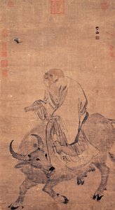 Laozi rider på en okse, mellem 1368 og 1644 af Zhang Lu