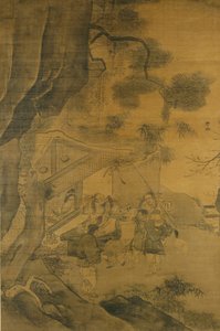 Studerer et maleri, 1500-tallet. af Zhang Lu