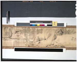 Fiskernes liv langs floden, 1700-tallet (blæk og farve på silke, håndrulle) af Zhou Shanguan