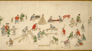 Gadescener i fredstid 太平風會圖 af Zhu Yu