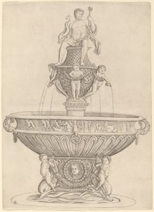 Springvand med statue af Neptun