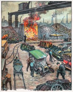 En biludladning i USA. 1924 (illustration) af . .
