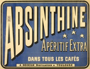 Plakat til ekstra aperitif absint, på alle cafeer af Frederick (attr. to) Barnard