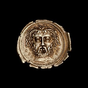 Gammel græsk mønt med Zeus
