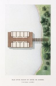 Arkitektur Plan af et hus ved tilflugtsstedet Doreri af Frederick (attr. to) Barnard