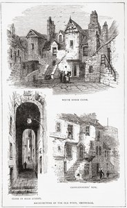 Arkitektur af den gamle bydel, Edinburgh, Skotland af . .