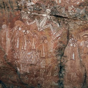 Australien, Northern Territory, Arnhem Land, Kakadu National Park, Nourlangie Rock, Aboriginal klippemalerier