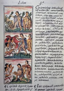 Tro og overtro, Bog IV af den florentinske kodeks, tosproget version på spansk og nahuatl, generel historie om tingene i det nye Spanien, aztekisk civilisation