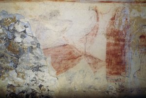 Charons båd, fresco, Tomb of Blue Demons, Necropolis of Tarquinia (UNESCO World Heritage List, 2004), Lazio, Italien Etruskisk civilisation, 5. århundrede f.Kr.