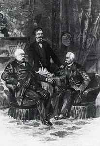 Konference mellem Otto von Bismarck (1815-1898) og Francesco Crispi (1819-1901) i Friedrichsruhe, oktober 1887, Tyskland af William Walcutt