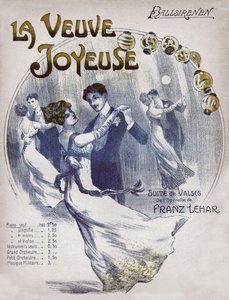 Par danser vals Ballsirenen. omkring 1910 (illustration) af . .