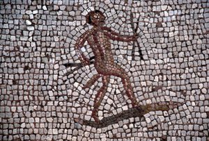 Danser, mosaik i den gamle havn i Kos, Kos-øen, Grækenland, romersk civilisation (foto)