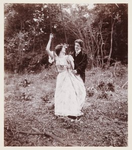 Edwardiansk portræt, par med en gynge af John Pardon