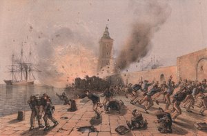 Eksplosion af krudttønde af Lantern, belejring af Ancona af William Walcutt