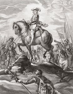 Ferdinand af Østrig leder tropper over Alperne, juli 1634 af . .