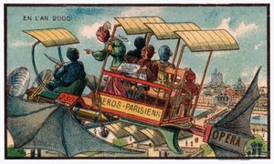 Flyvende bus i Paris, ca. 1910 af . .