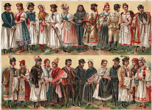 Ungarske folkloriske dragter af . .