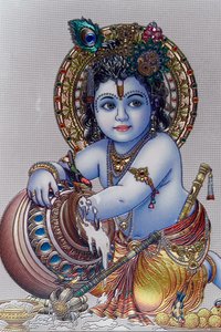 Spædbarn Lord Krishna. hinduistisk gud. af . .
