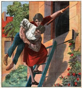 Infirmiere enleve søn forlovede. Sygeplejerske kidnappede sin handicappede forlovede. af Ferdinand Georg Waldmuller