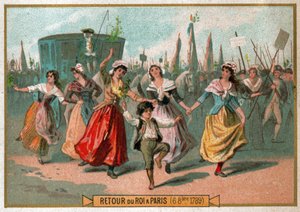 Dag 6. oktober. Kvindemarch på Versailles. af Ferdinand Georg Waldmuller
