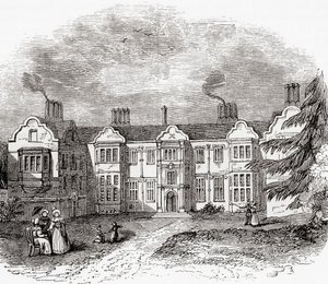 Ladye Place, Hurley, Berkshire, England, set her i begyndelsen af det 19. århundrede. af . .