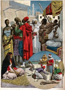 Marche aux escalves a Tripoli. Slavemarked i Tripoli. af Ferdinand Georg Waldmuller