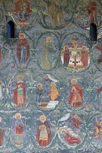 Kloster (manastirea Sucevita). Kirken. Ydre. Sydvæggen. Vægmaleri. af . .