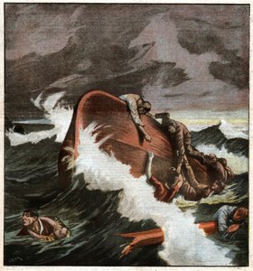 Forlis af en båd i Middelhavet. Forlis i Middelhavet. af Ferdinand Georg Waldmuller