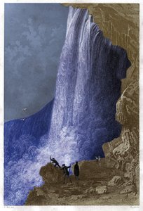 Niagara Falls, USA. omkring 1860 (gravering) af . .