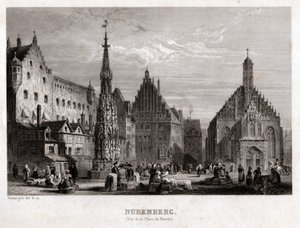Nürnberg, omkring 1830 (gravering) af . .