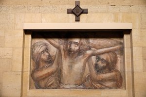 Orval trappistkloster, Belgien. Kirke. Korsets vej. 11. station af . .